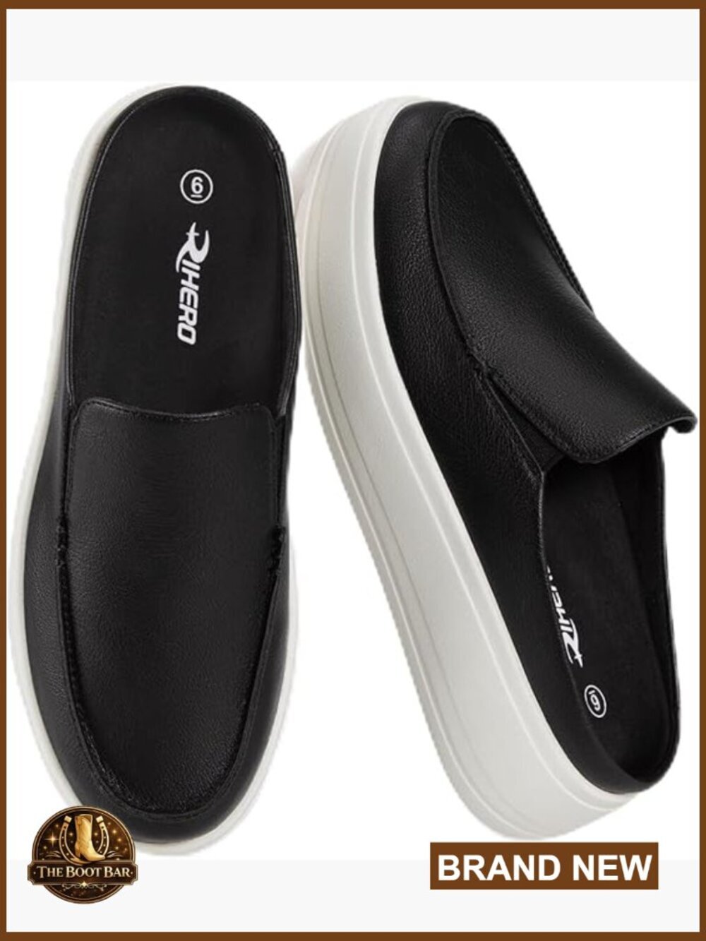Slip On Platform Mule Shoes Memory Foam Lightweight Round Toe Clogs for Work